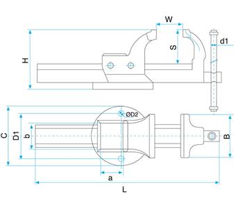 RÖHM Bohrmaschinen-Schraubstock BOF Größe 4, Backenbreite 160 mm, 1