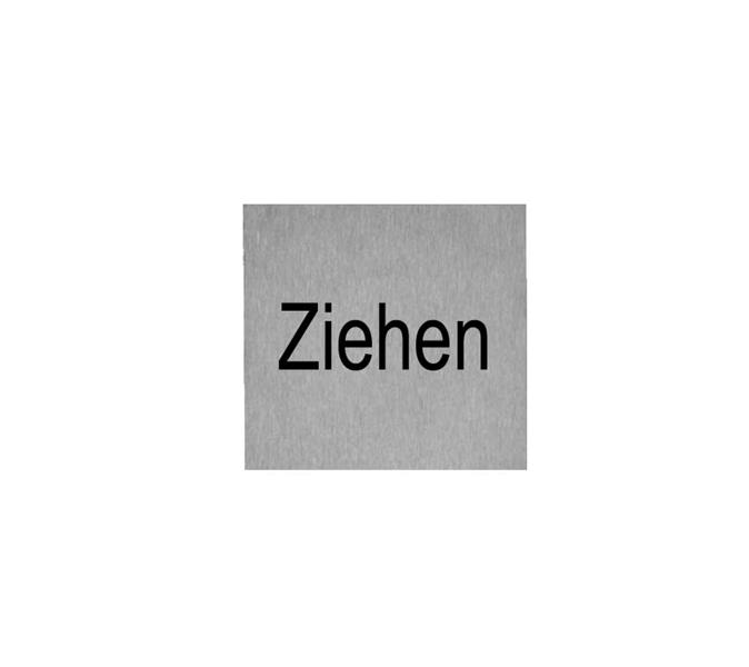 2er Set-Eingang-Ausgang-Alu-Edelstahl-Optik-10 x 10 cm-Türschild-Schild-selbstkl 