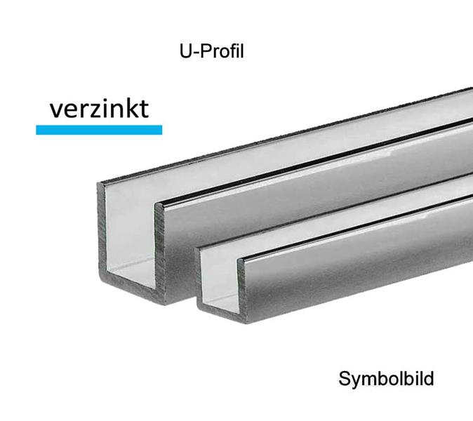 B&T Metall U-Profil Verzinkt 25x25x1,5 Mm – Gleichschenklig, Länge 2000 Mm, ST37 (S235), Bordwandprofil